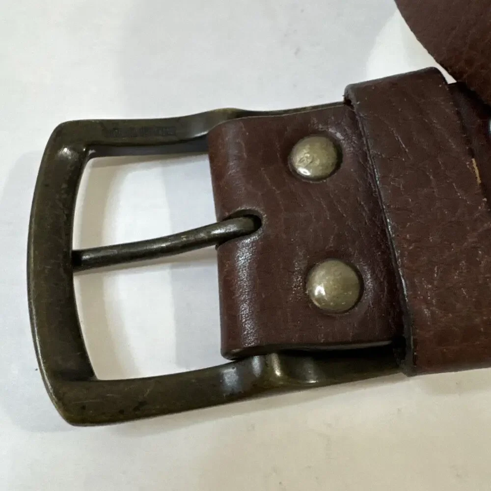 Vintage Wide XL Brown Leather Belt - Y2K Boho Medieval Steampunk Chunky Waist